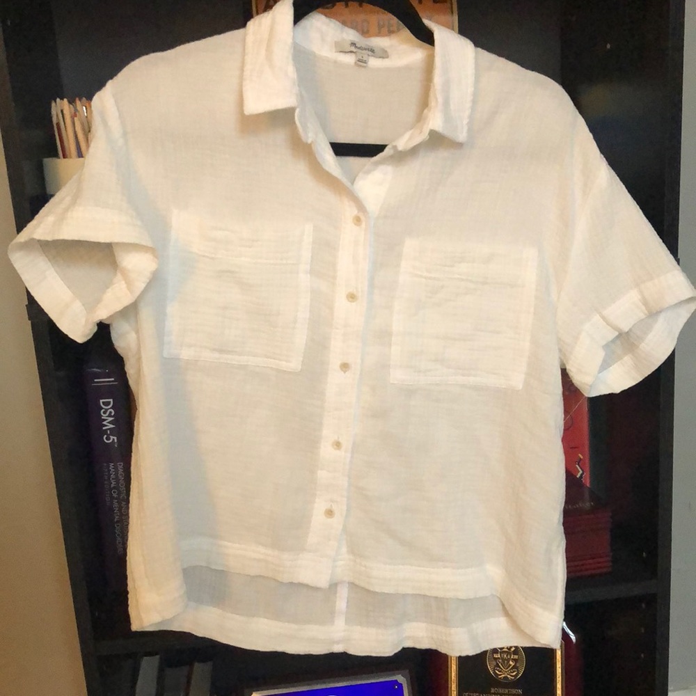 Madewell White Button Down Shirt. Size S.